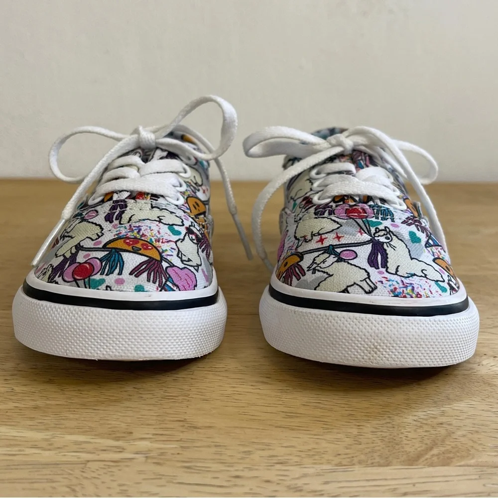 Vans Toddler Llama Taco Party Print Lace Up Athletic Sneakers Size 7.0
